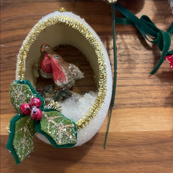 Large Assortment of Vintage Christmas Ornaments, Picks, & Santa Candle - Picture 2 of 8